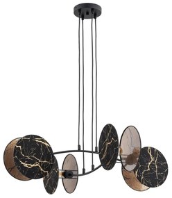 Csillár zsinóron MOTIF 4xE27/15W/230V fekete/arany