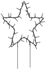 karácsonyi csillag fénydekoráció 3 cövekkel 50 LED 29 cm