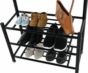 Fogas cipőtartóval, fekete fém, BARNUM