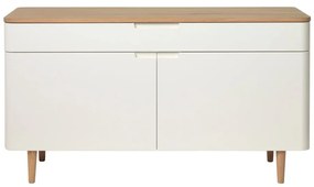 Amalfi alacsony fehér tölgyfa komód - Unique Furniture