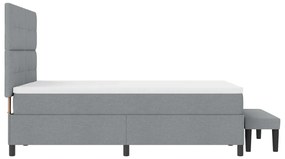 Box Spring Ágy Matraccal és Padlóval, Világosszürke 140x200 cm, Szövet