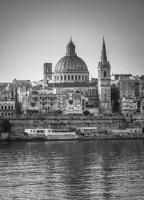 Poszter 20,5x28,4cm Kikötő és az anglikán Szent Pál-székesegyház Vallettában, Assaf