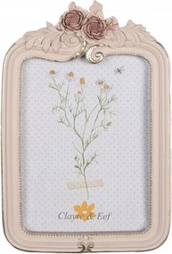 Sterre rózsaszín képkeret virágos applikációval 13x18 cm