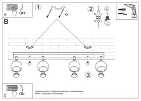 Sollux SL.0447 - Mennyezeti spotlámpa OCULARE 4xGU10/10W/230V