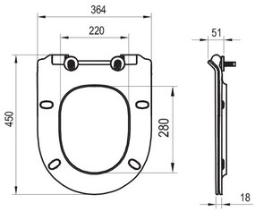 Ravak X01862 - WC-ülőke SoftClose VITA SLIM fekete