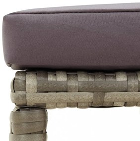 4 db szürke polyrattan kerti ülőke párnákkal