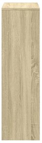 3 szintes sonoma tölgy fa térelválasztó könyvespolc 99x29x99 cm