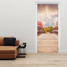 Fotótapéta ajtóra - Fából készült híd (95x205cm)