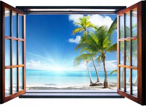 Fotótapéta matrica Tengerpart kilátás az ablakból 201x145