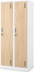 Négyrekeszes munkásszekrény, fehér/sonoma tölgy, 800x1800x500 mm: KACPER Eco Design