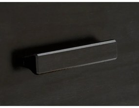 Jolene fekete borovi fenyő komód rattan ajtókkal, szélesség 90 cm - Støraa