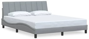 világosszürke szövet ágykeret matrac nélkül Hanko 160 x 200 cm