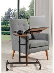 Állítható GLEN asztal 87x67 cm barna/fekete