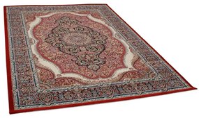 Perzsa szőnyeg bordó MEDALION 140x200 minőségi szőnyeg a nappaliba vagy hálószobába