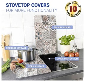 Edzett üveg tűzhely fedőlap szett 2 db-os 30x52 cm Universal Tile – Wenko