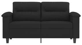 kétszemélyes fekete mikroszálas szövetkanapé 120 cm