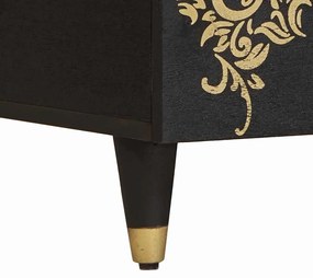 vidaXL Dohányzóasztal Fekete 100 x 54 x 40 cm Tömör Mangófát