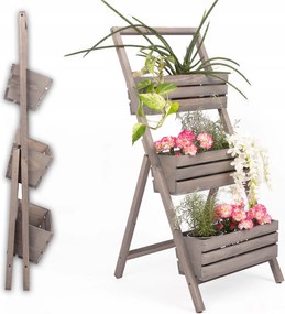 Virágállvány Virágtartó Létra Fa Gyártó 3 Szintes Kert