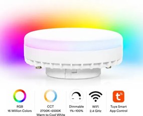 Brilagi - dimmelhető RGB LED felületre szerelhető csillár MONO 4xGX53/14W/230V Wi-Fi Tuya fekete
