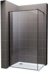 Hagser Hawisa zuhanykabin fal walk-in 80 cm fekete matt üveg/átlátszó üveg HGR40000022