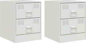 vidaXL 2 db fehér acél éjjeliszekrény 34,5 x 39 x 44 cm