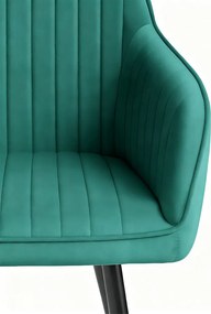 florence prémium bársony szék üvegzöld,FEKETE lábbal (4 db-os szett)