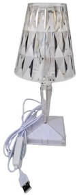 Olasz stílusú áttetsző akril kristály LED asztali lámpa 5V/1W/USB
