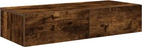 vidaXL Falipolc fiókokkal füstölt tölgy 80x33x17 cm műszaki fa