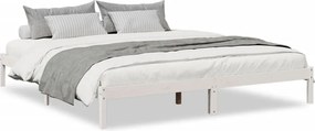 vidaXL fehér tömör fenyő extra hosszú ágykeret matrac nélkül 200x210cm