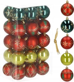 Karácsonyfadísz Nád 30 Db-os Karácsonyfa 6 CM Törhetetlen Medál Szett