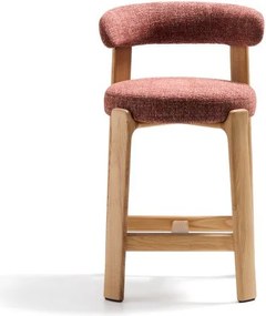 Terrakotta színű-világos natúr színű kőrisfa bárszék (ülésmagasság 65 cm) Granite – Kave Home