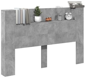 Fejtámla polcokkal Beton Szürke 160 x 16,5 x 103,5 cm Faanyag