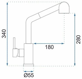 Konyhai csaptelep REA Troy Brush Steel