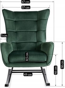 Hintafotel zöld bársony kárpittal – JACKSON