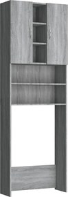 vidaXL szürke sonoma színű mosógépszekrény 64 x 25,5 x 190 cm