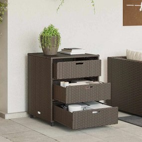 vidaXL barna polyrattan kerti tárolószekrény 55 x 59 x 69 cm