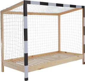 Montessori ágy, természetes/fehér/fekete, 90x200, FUTAL