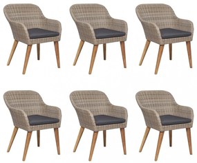 7 részes barna kültéri polyrattan étkezőgarnitúra