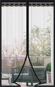 Mágneses szúnyogháló ajtóra 90x200 cm Erkélyre Fekete