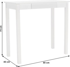 Konzolasztal, fehér, AMYNTAS