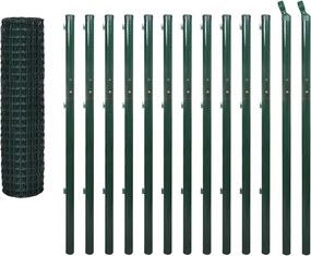 vidaXL Euro Fence zöld acélkerítés 25 x 1,7 m