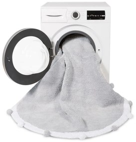 Világosszürke mosható kézi szövésű pamut gyerek szőnyeg ø120 cm Bubbly – Lorena Canals