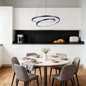 Brilagi-LED Dimmelhető kábeles csillár TWISTER LED/48W/230V átm. 50 cm fekete + távirányító