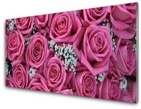 Üvegkép Rózsa virágok Plant 100x50 cm