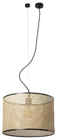 FARO 64314-49 - Csillár zsinóron MAMBO 1xE27/15W/230V á. 45 cm rattan/fekete