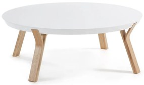Solid fehér dohányzóasztal, ⌀ 90 cm - Kave Home