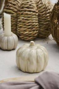 IB Laursen Kőedény dekoráció tök PUMPKIN STANDING Ø10 cm krémszínű
