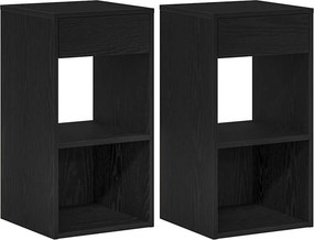 vidaXL éjjeliszekrények fiókos 2 db fekete tölgy 35x34x66,5 cm