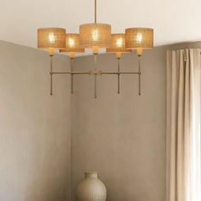 MADELA rudas csillár 5xE14/40W/230V juta/bézs