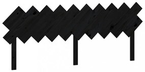 fekete tömör fenyőfa ágyfejtámla 196x3x80,5 cm
